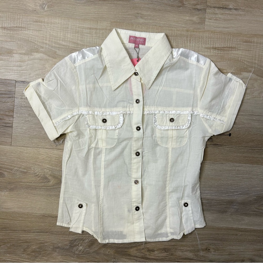 ◾️Vintage Y2K Pudding Jeans Button Up Western Cowboy Blouse